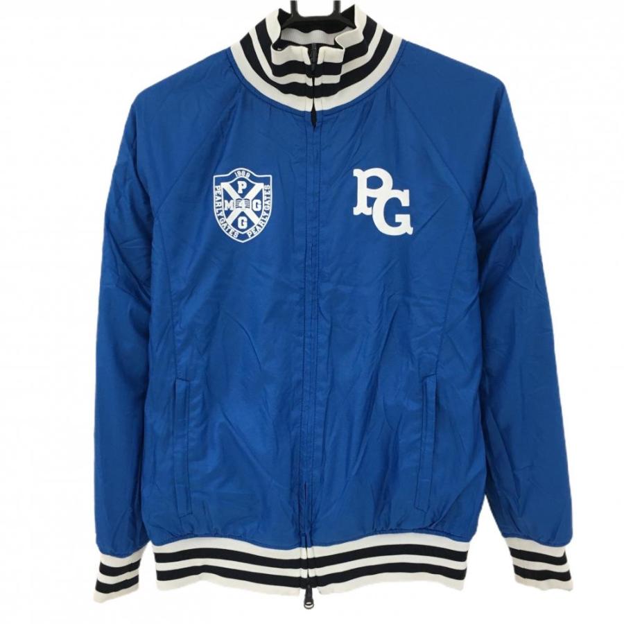 美品】パーリーゲイツ リバーシブルジャケット 黒×白 裏ブルー ファー