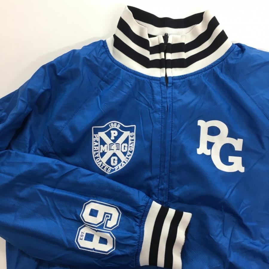 美品】パーリーゲイツ リバーシブルジャケット 黒×白 裏ブルー ファー