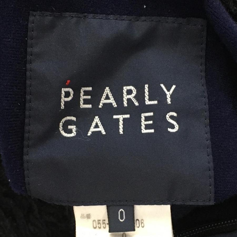 美品】パーリーゲイツ リバーシブルジャケット 黒×白 裏ブルー ファー