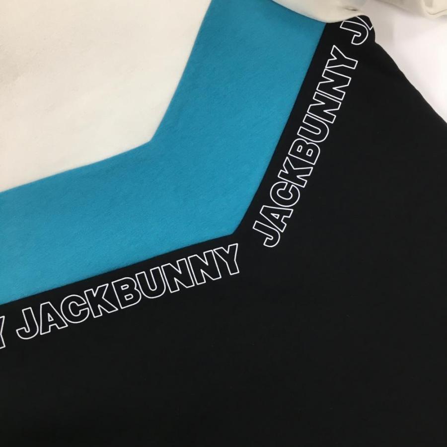 美品】ジャックバニー トレーナー 黒×白×ブルー バイカラー ロゴ