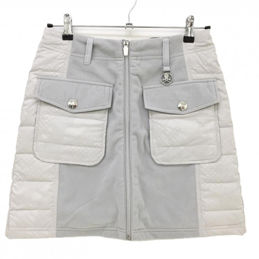新品❤️マークアンドロナ❤️レディースダウンスカート 超美品】マークアンドロナ ダウンスカート ライトグレー フリース 後
