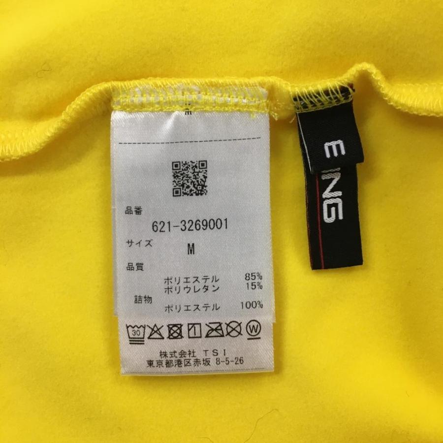 超美品】ピン 中綿長袖ハイネックシャツ イエロー 背面肩中綿 裏微起毛