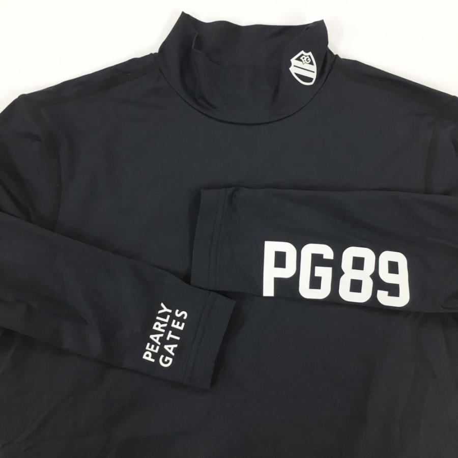 美品】パーリーゲイツ ハイネックインナーシャツ ネイビー×白 美品】パーリーゲイツ ハイネックインナーシャツ ネイビー×白