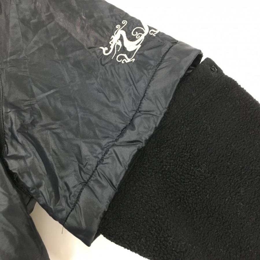 ダンスウィズドラゴン 2WAY中綿ジャケット 黒 袖フリース・着脱可