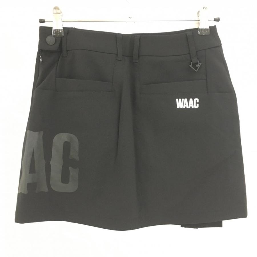 WAAC 【超美品】ワック スカート 黒 ビッグロゴプリント 内側インナー