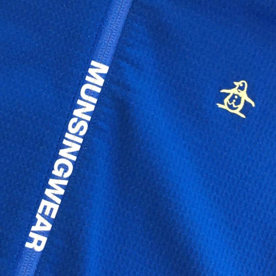 超美品】マンシングウェア ジップパーカー ブルー×白 織生地