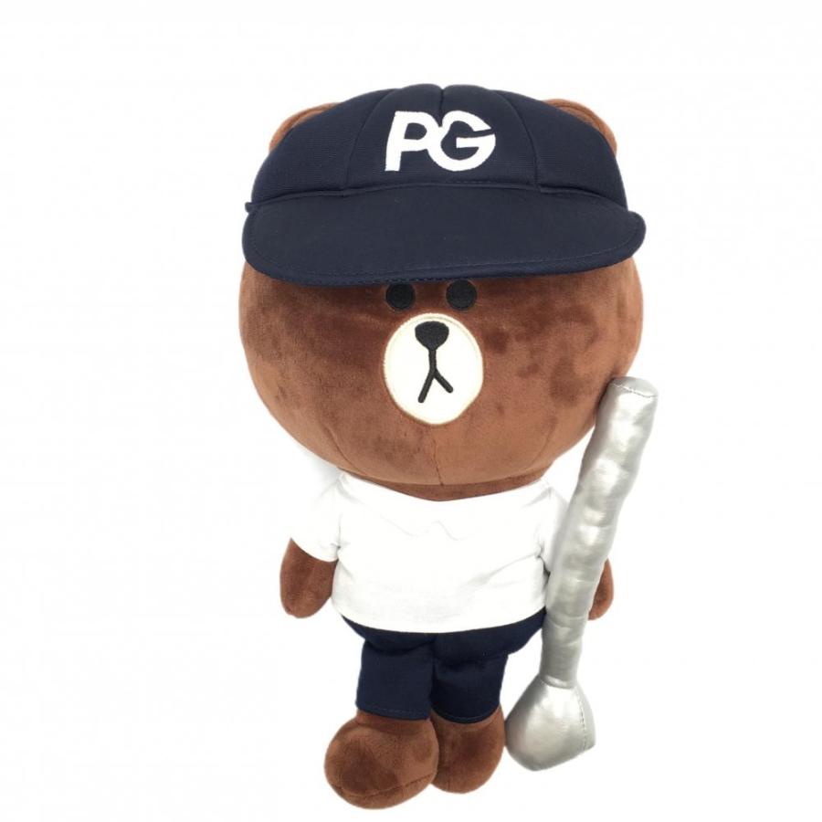 超美品】パーリーゲイツ×LINE FRIENDS ヘッドカバー ブラウン×ネイビー