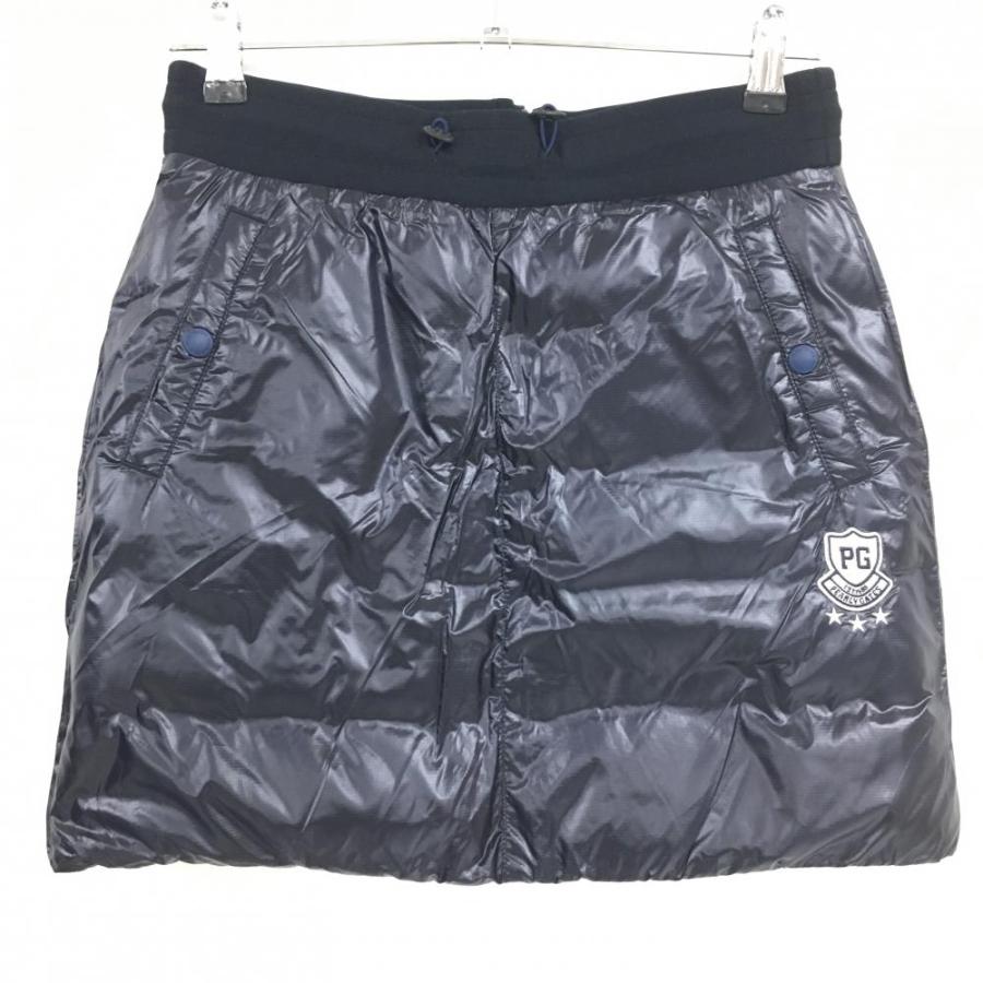 超美品】パーリーゲイツ リバーシブルダウンスカート ネイビー×白 星柄