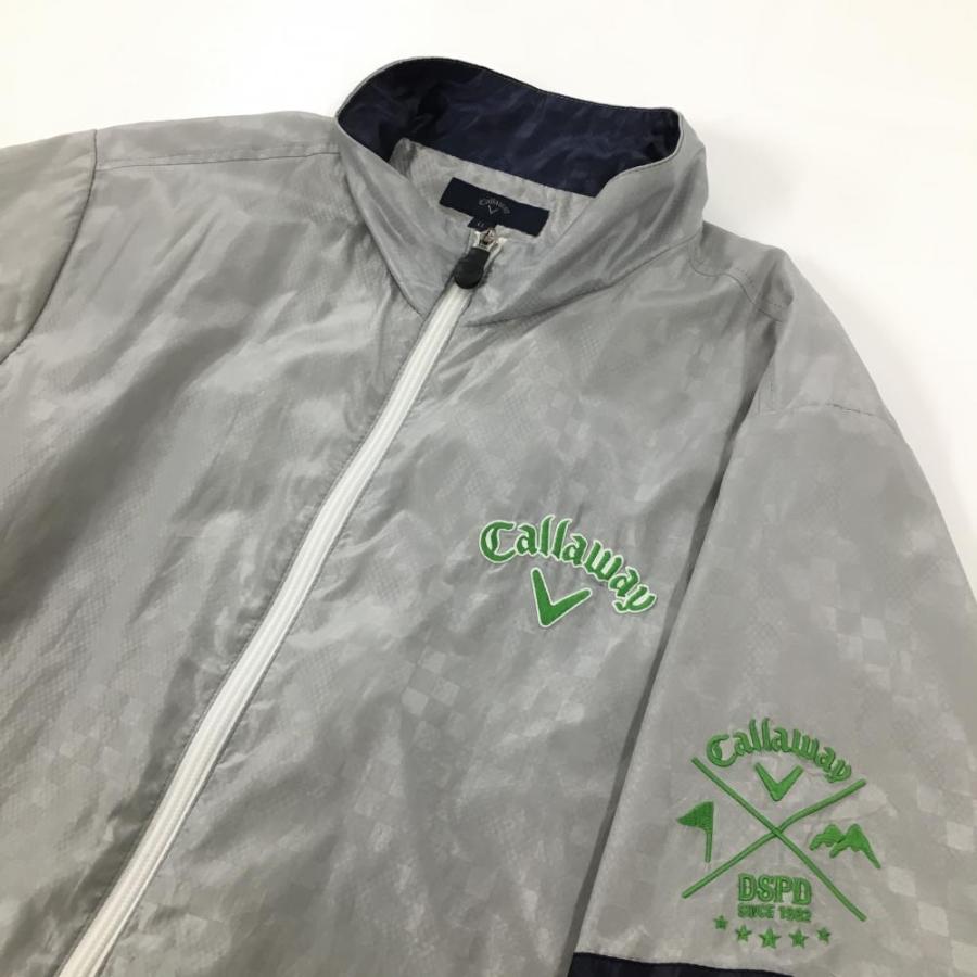 Callaway（キャロウェイ） 切替半袖ジャケット ライトグレー×ネイビー