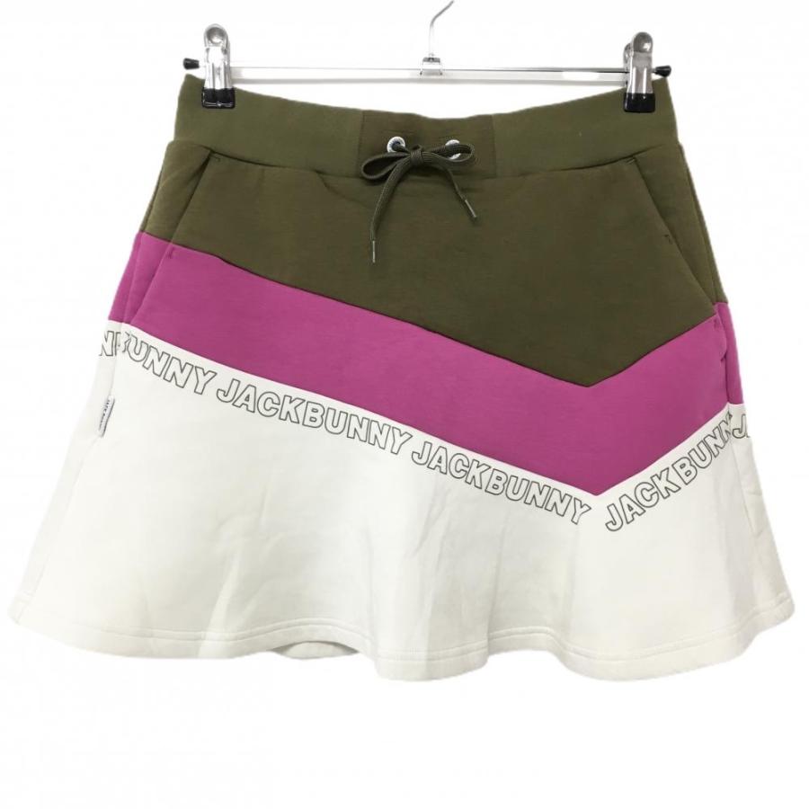 新品　ジャックバニー レディース スカート 新品】ジャックバニー スカート カーキ×白 切替 ダンボールニット