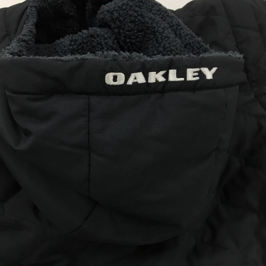 【美品】OAKLEYオークリー 2way中綿 ナイロン ジャケット Lサイズ 超美品】オークリー 2WAY中綿ジャケット 黒×グレー 身頃裏ボア 袖着脱