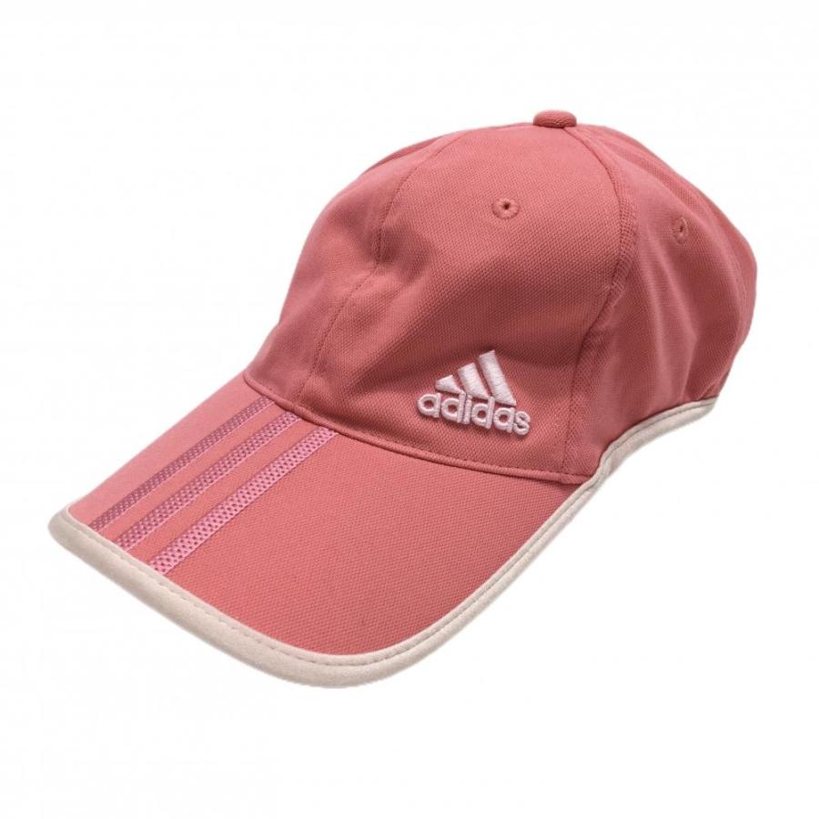 adidas（アディダス） キャップ ピンク 3ライン ロゴ刺しゅう フリー