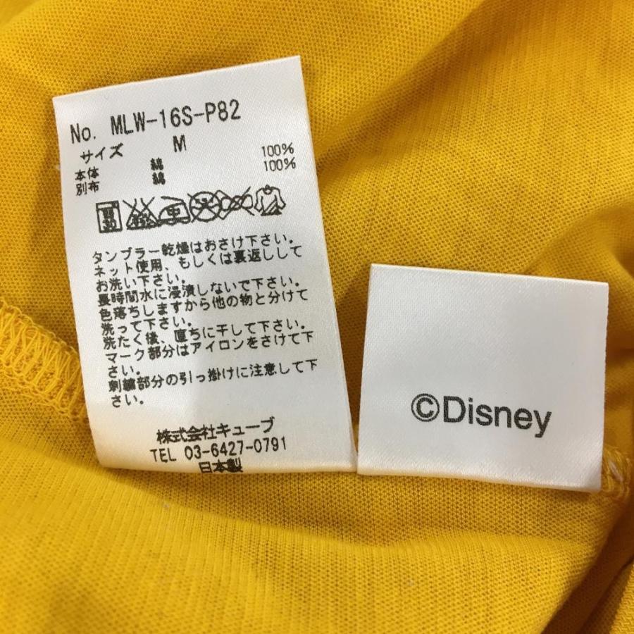 【超美品】マークアンドロナ×Disney 半袖ポロシャツ イエローオレンジ×ネイビー 背面花柄ミッキー レディース M ゴルフウェア MARK＆LONA／SALE価格の画像