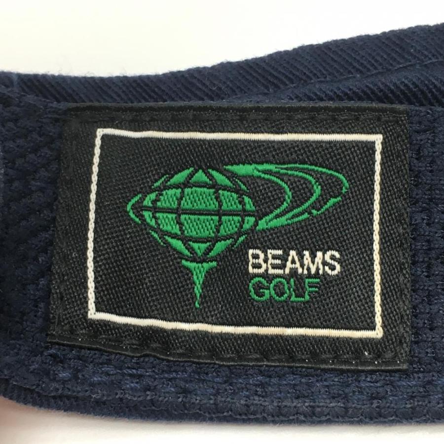BEAMS GOLF（ビームス ゴルフ） サンバイザー ネイビー×白 綿100