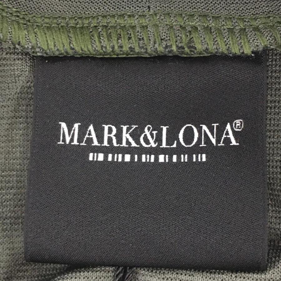 MARK&LONA（マークアンドロナ） 半袖ハイネックシャツ カーキ ロゴ総柄