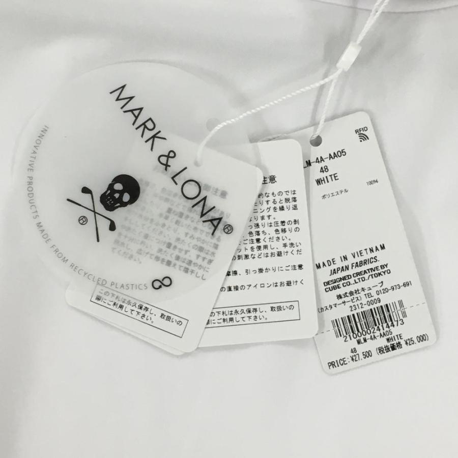 MARK&LONA 【新品】マークアンドロナ 半袖ハイネックシャツ 白