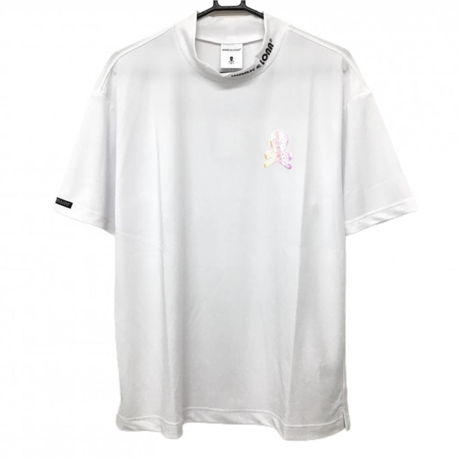 MARK & LONA ゴルフシャツ サイズ46 ホワイト MARK&LONA（マークアンドロナ） 半袖ハイネックシャツ 白 アイアン