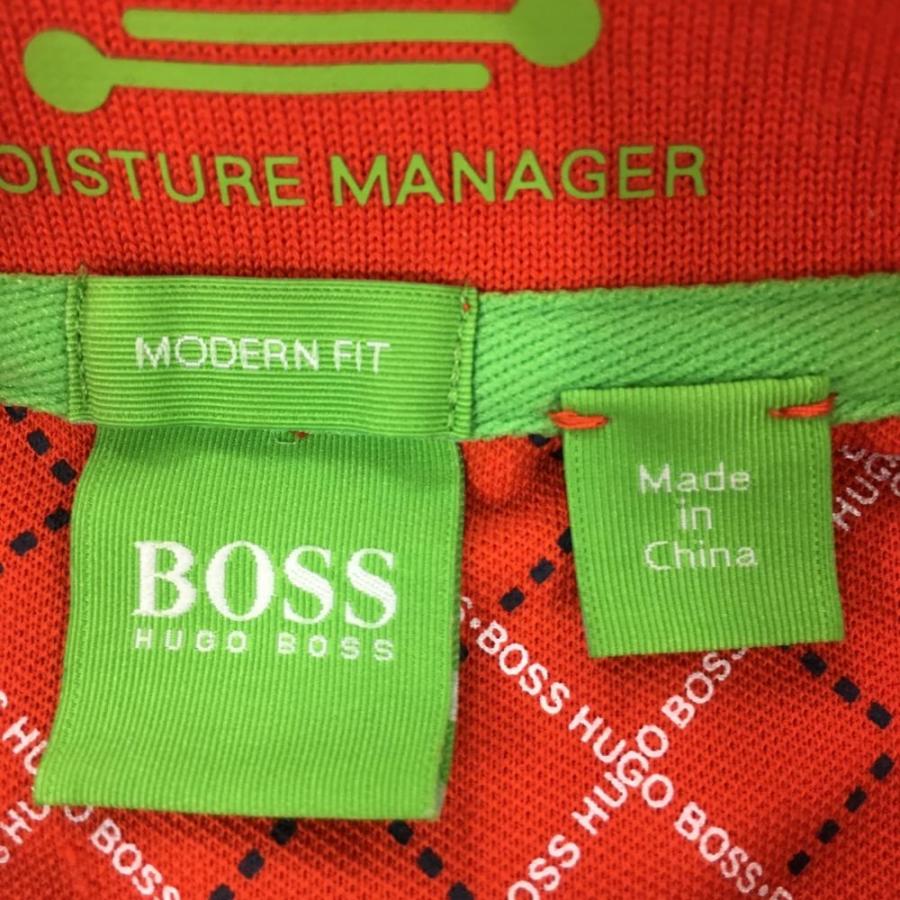 HUGO BOSS 【美品】ヒューゴボス 半袖ポロシャツ レッド×白 MODERN FIT