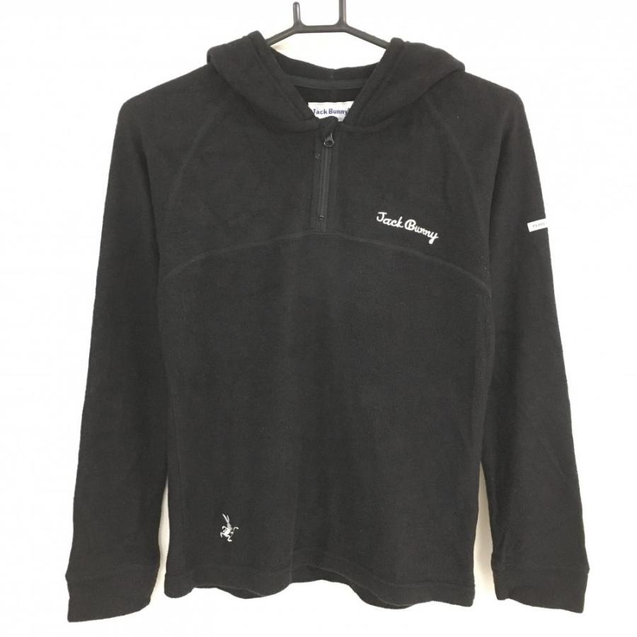 Jack Bunny!! ジャックバニー パーカー 黒 フリース ハーフ