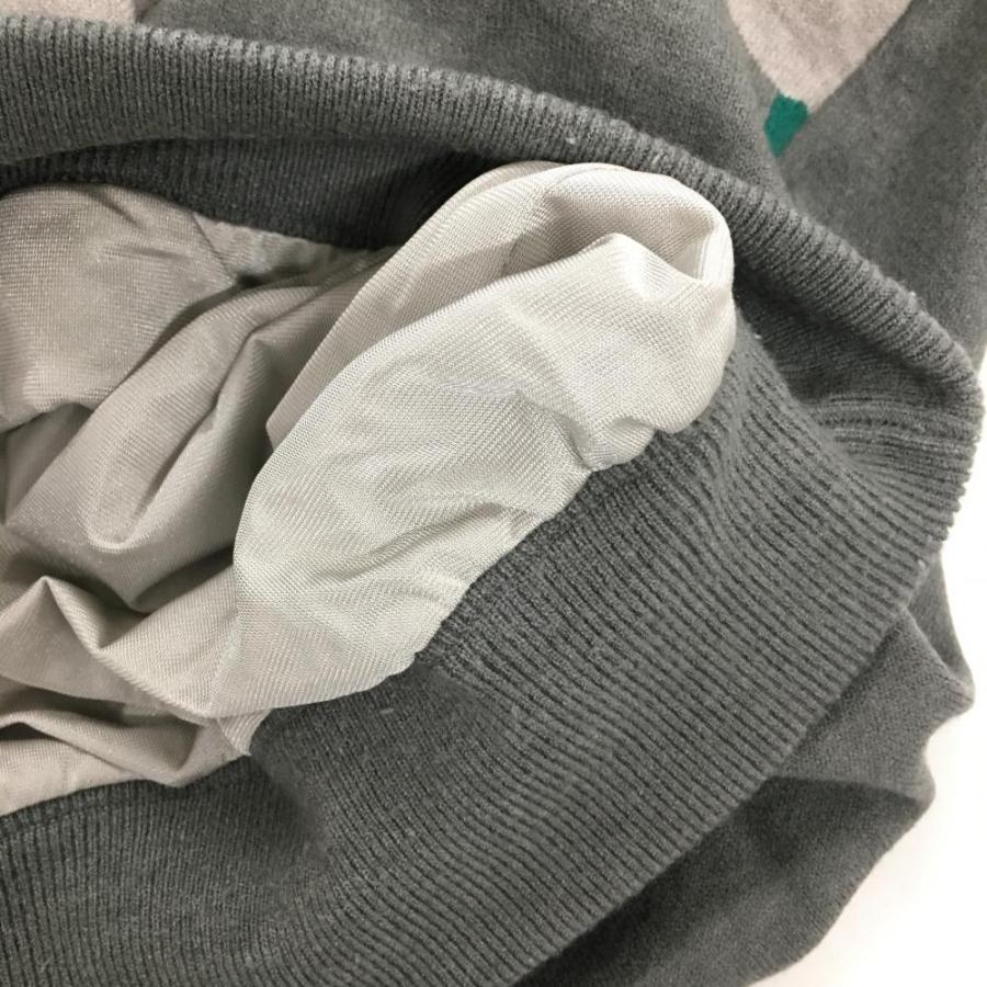 Rosasen（ロサーセン） セーター グレー×グリーン 前身頃迷彩 カモフラ