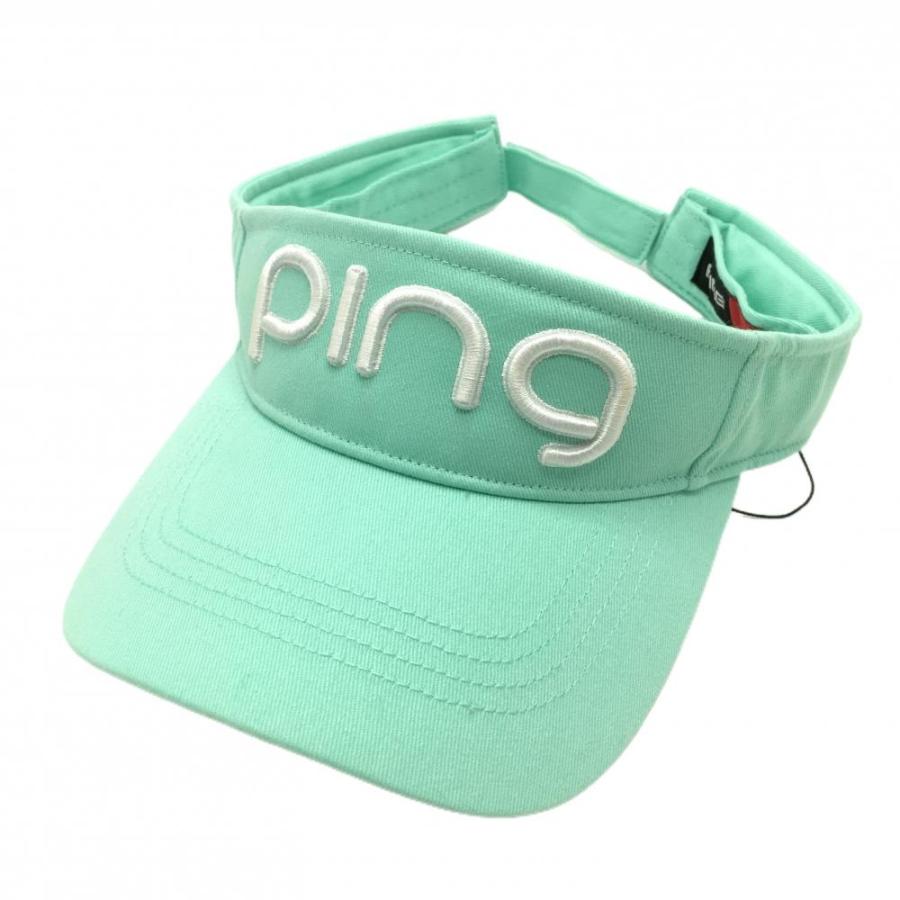 PING（ピン） 【新品】ピン サンバイザー ミントグリーン×白 立体ロゴ