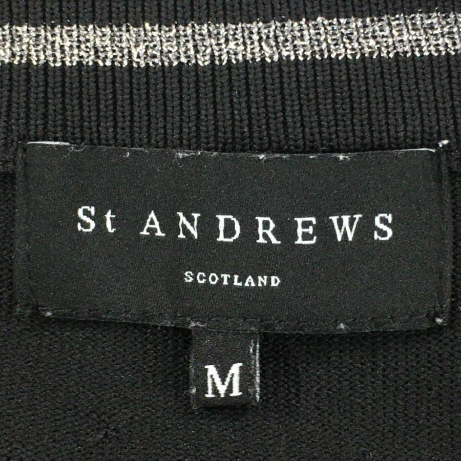 St ANDREWS 【超美品】セントアンドリュース ニットカーディガン 黒×白