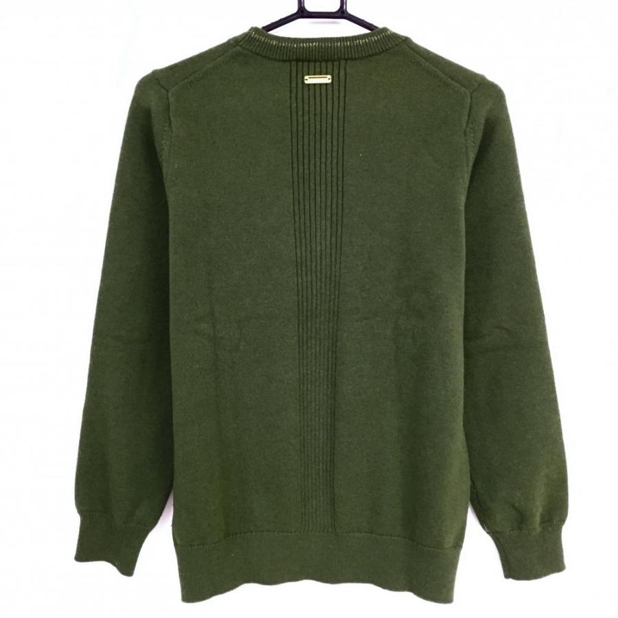 【超美品】セントアンドリュース セーター グリーン ロゴゴールド カシミヤ混 ニット レディース M ゴルフウェア 2024年モデル St ANDREWSの画像