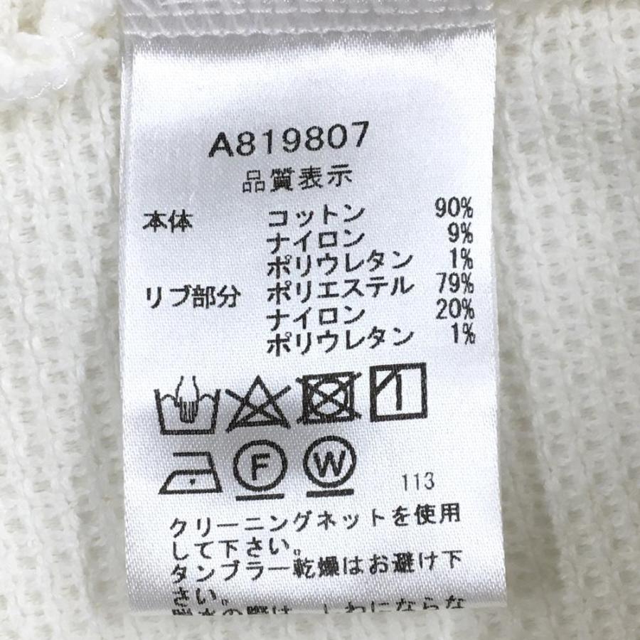 アルチビオ ノースリーブハイネックシャツ 白×黒 ワッフル生地調