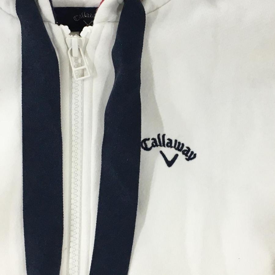 Callaway（キャロウェイ） ジップパーカー 白×ネイビー×レッド フード