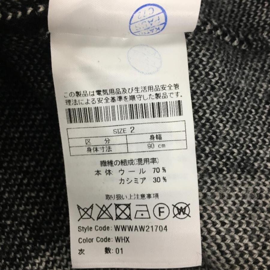 WAAC 【超美品】ワック セーター 白×黒 チェック カシミヤ混 ニット