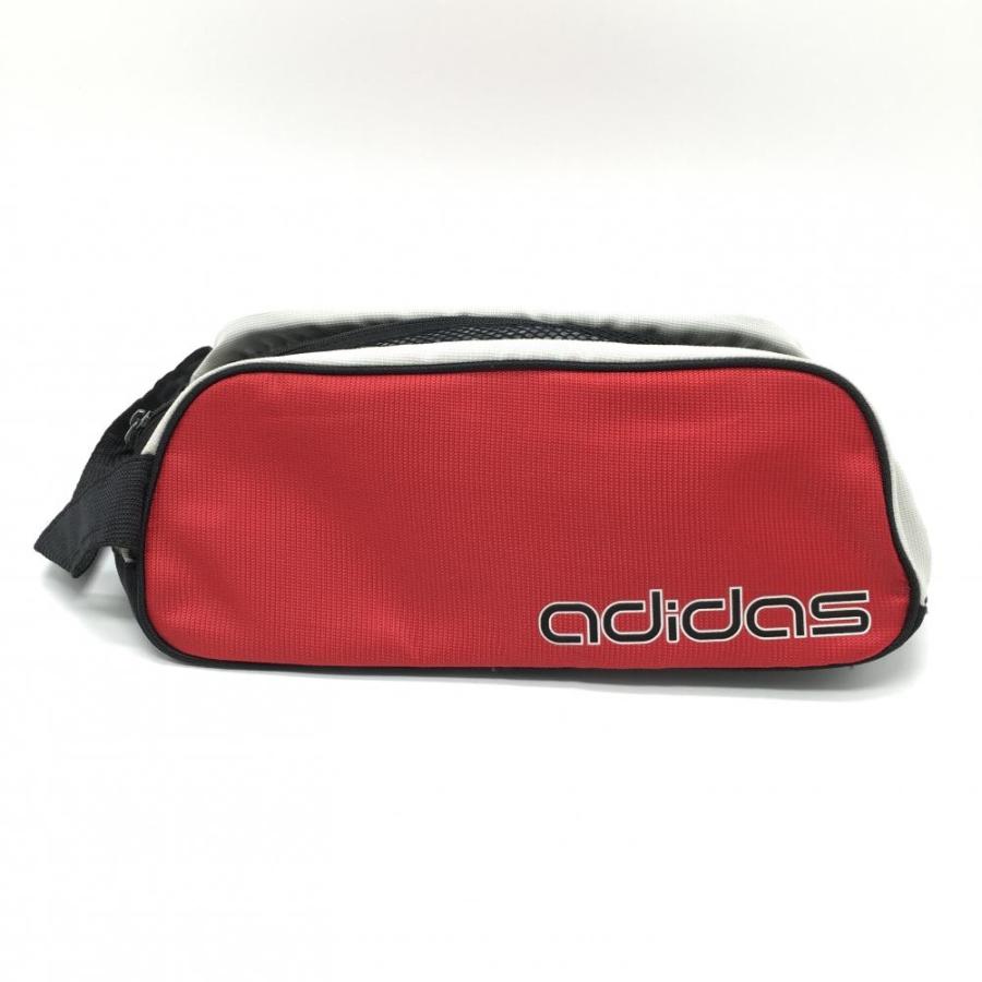 adidas（アディダス） シューズケース 黒×レッド 一部メッシュゴルフ