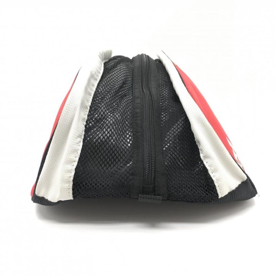 adidas（アディダス） シューズケース 黒×レッド 一部メッシュゴルフ