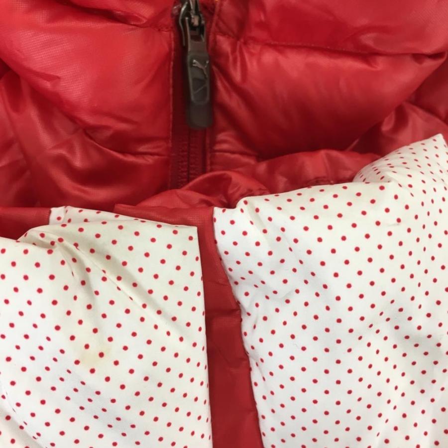 PUMA（プーマ） 2WAYダウンジャケット レッド×白 袖下・サイドドット柄