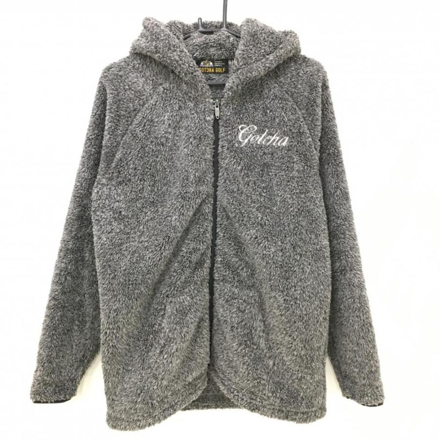 GOTCHA GOLF 【美品】ガッチャゴルフ ボアジップパーカー グレー ロゴ 
