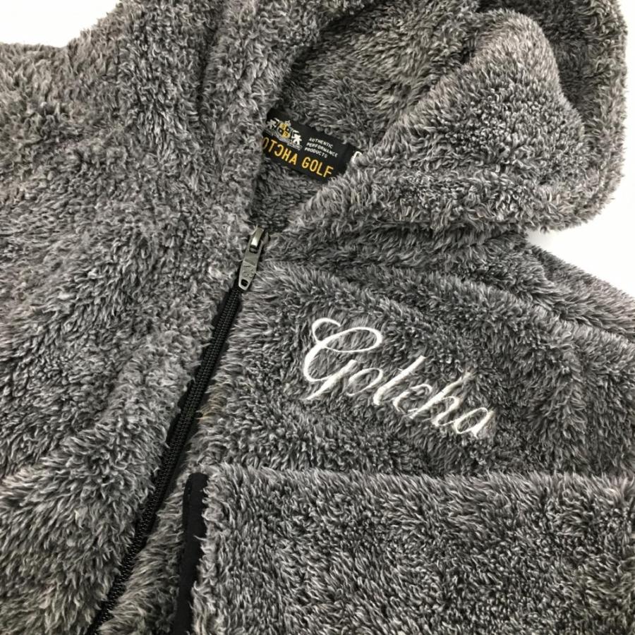 GOTCHA GOLF 【美品】ガッチャゴルフ ボアジップパーカー グレー ロゴ 
