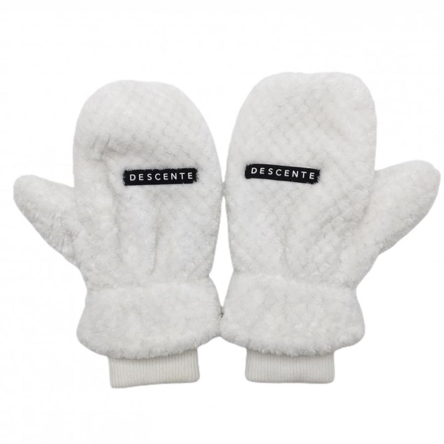 デサント ゴルフ DESCENTE GOLF レディース ミトン DESCENTE（デサント） 手袋 白 起毛素材 ミトングローブ レディース
