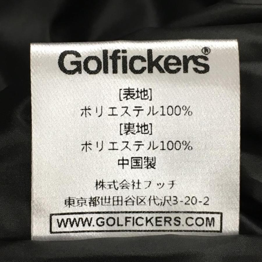 【新品】Golfickers 中綿ベスト（黒） 新品】ゴルフィッカーズ 中綿ベスト 黒×白 バックロゴ メンズ L ゴルフ