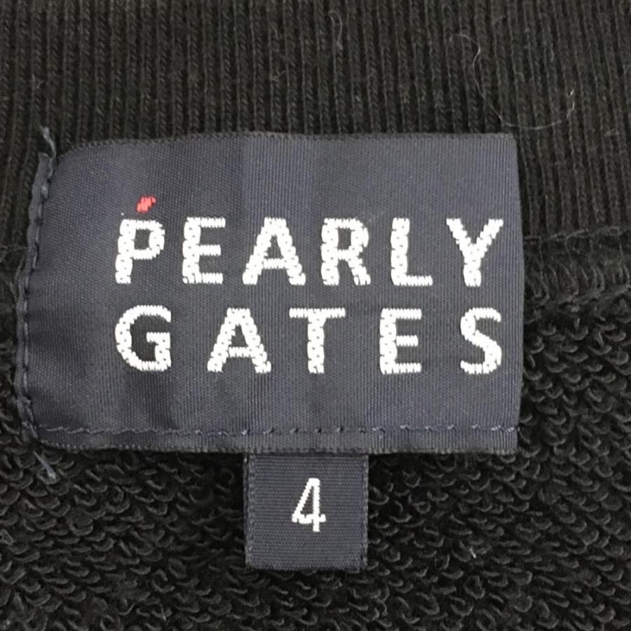 PEARLY GATES（パーリーゲイツ） トレーナー 黒×白 袖2ライン