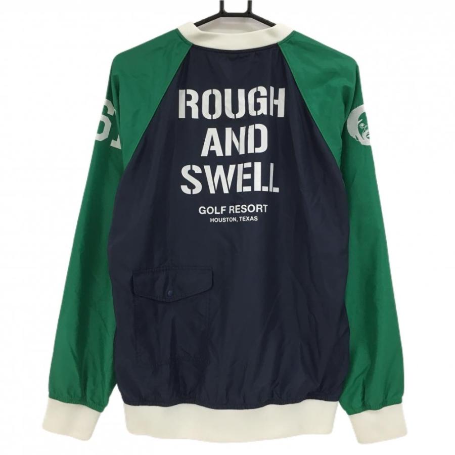 ROUGH&SWELL ラフアンドスウェル 長袖 ブルゾン ネイビー×グリーン ROUGH&SWELL ラフアンドスウェル 長袖 ブルゾン ネイビー