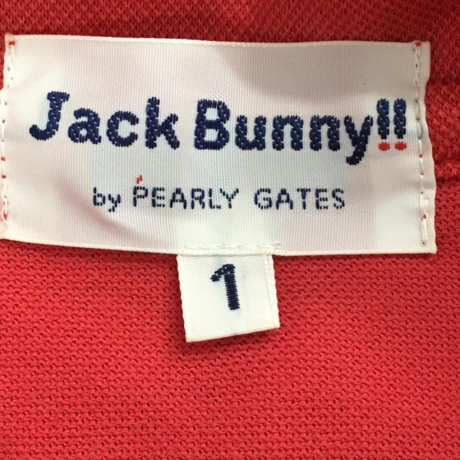 Jack Bunny!!（ジャックバニー） 半袖ポロシャツ レッド×白 コットン混