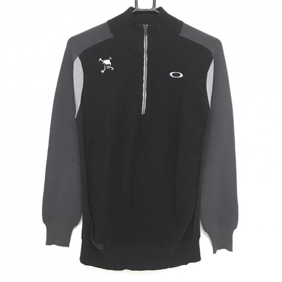 OAKLEY 【美品】オークリー ハイネックセーター 黒×グレー OAKLEY 【美品】オークリー ハイネックセーター 黒×グレー