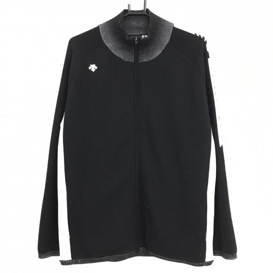 DESCENTE GOLF デサントゴルフ ニットジャケット 黒×白 裏地付き DESCENTE GOLF デサントゴルフ ニットジャケット 黒×白 裏地付き
