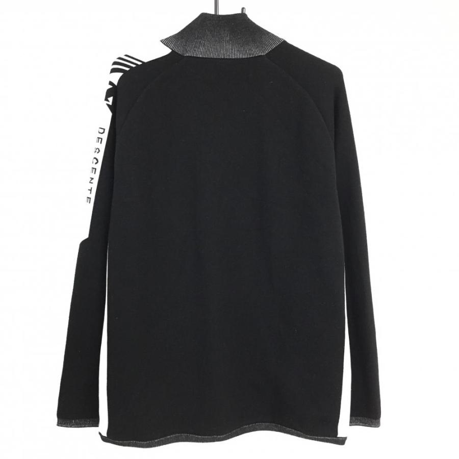 DESCENTE GOLF デサントゴルフ ニットジャケット 黒×白 裏地付き DESCENTE GOLF デサントゴルフ ニットジャケット 黒×白 裏地付き