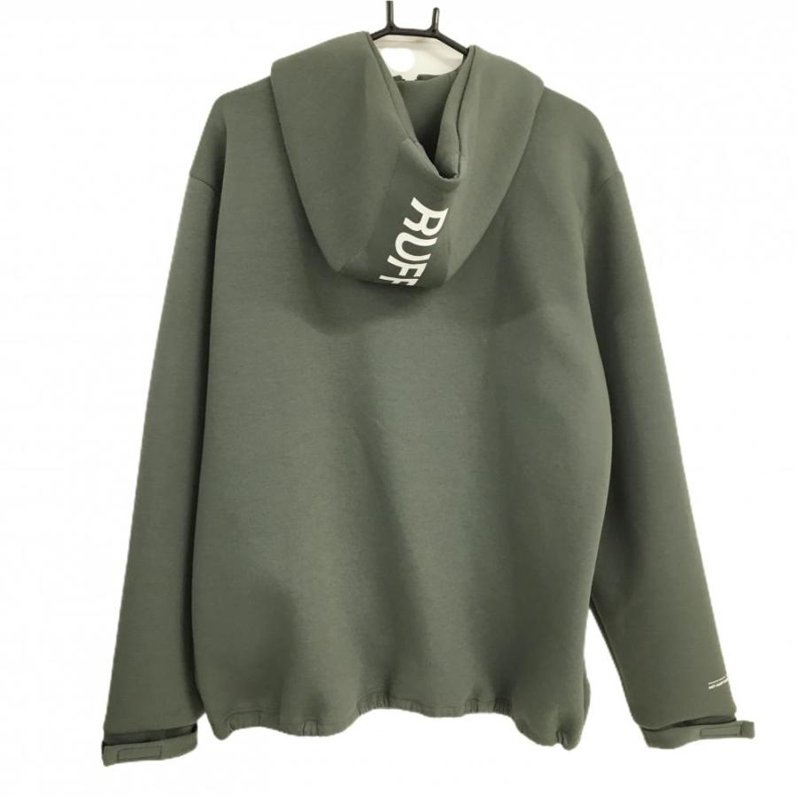RUFFLOG 【美品】ラフロッグ ジップパーカー カーキ×白 RUFFLOG 【美品】ラフロッグ ジップパーカー カーキ×白
