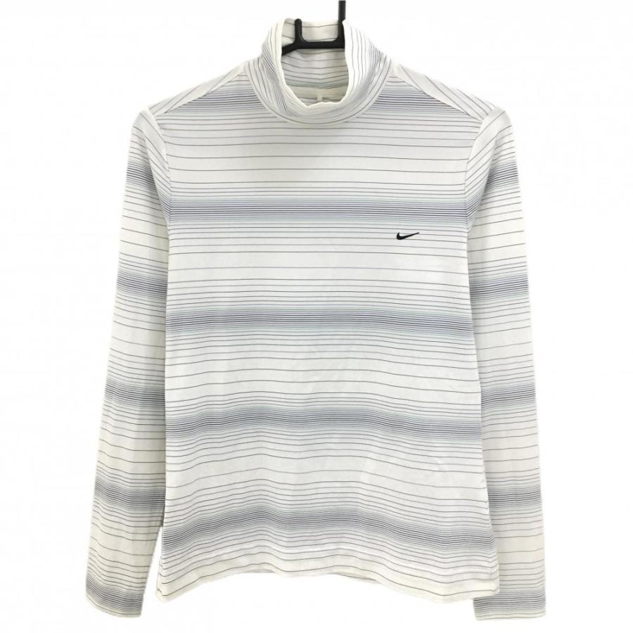 NIKE（ナイキ） ナイキゴルフ 長袖ハイネックシャツ 白×黒×ブルー