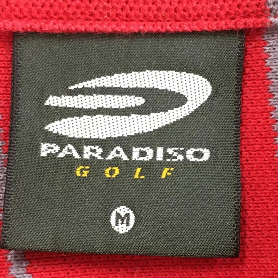 PARADISO パラディーゾ 長袖ハイネックシャツ レッド×グレー 格子柄