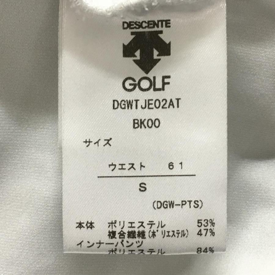 DESCENTE GOLF デサントゴルフ ボックスプリーツスカート 黒×白 裾ロゴ