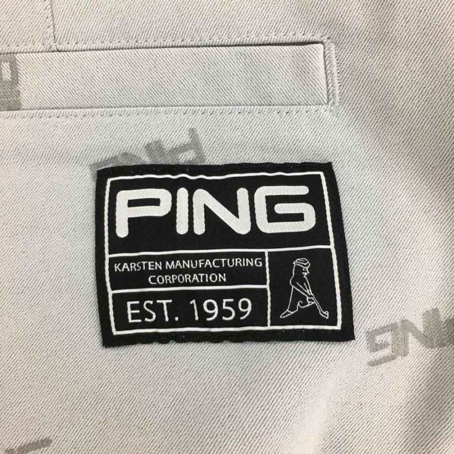 PING（ピン） 【新品】ピン パンツ ライトグレー×グレー ロゴ総柄