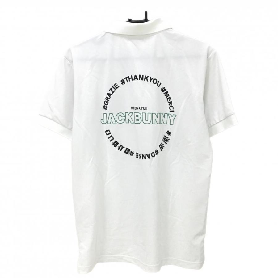 Jack Bunny!! 【美品】ジャックバニー 半袖ポロシャツ 白×黒 後 Jack Bunny!! 【美品】ジャックバニー 半袖ポロシャツ 白×黒 後