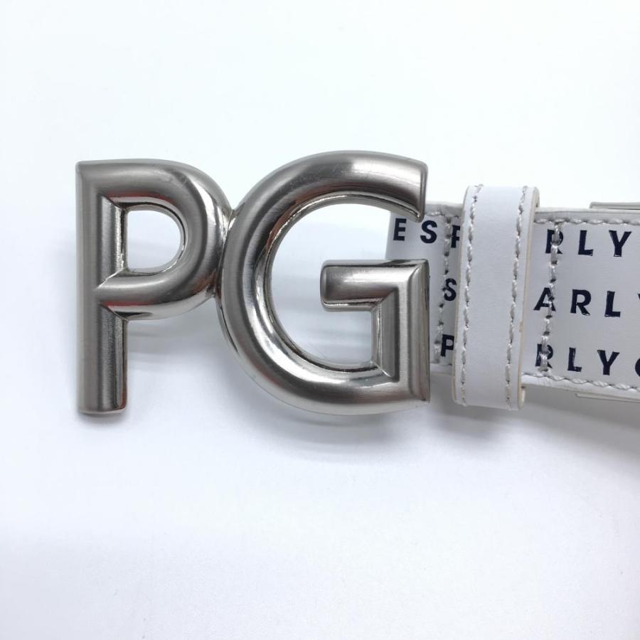 PEARLY GATES パーリーゲイツ ベルト 白×ネイビー ロゴバックル PEARLY GATES パーリーゲイツ ベルト 白×ネイビー ロゴバックル